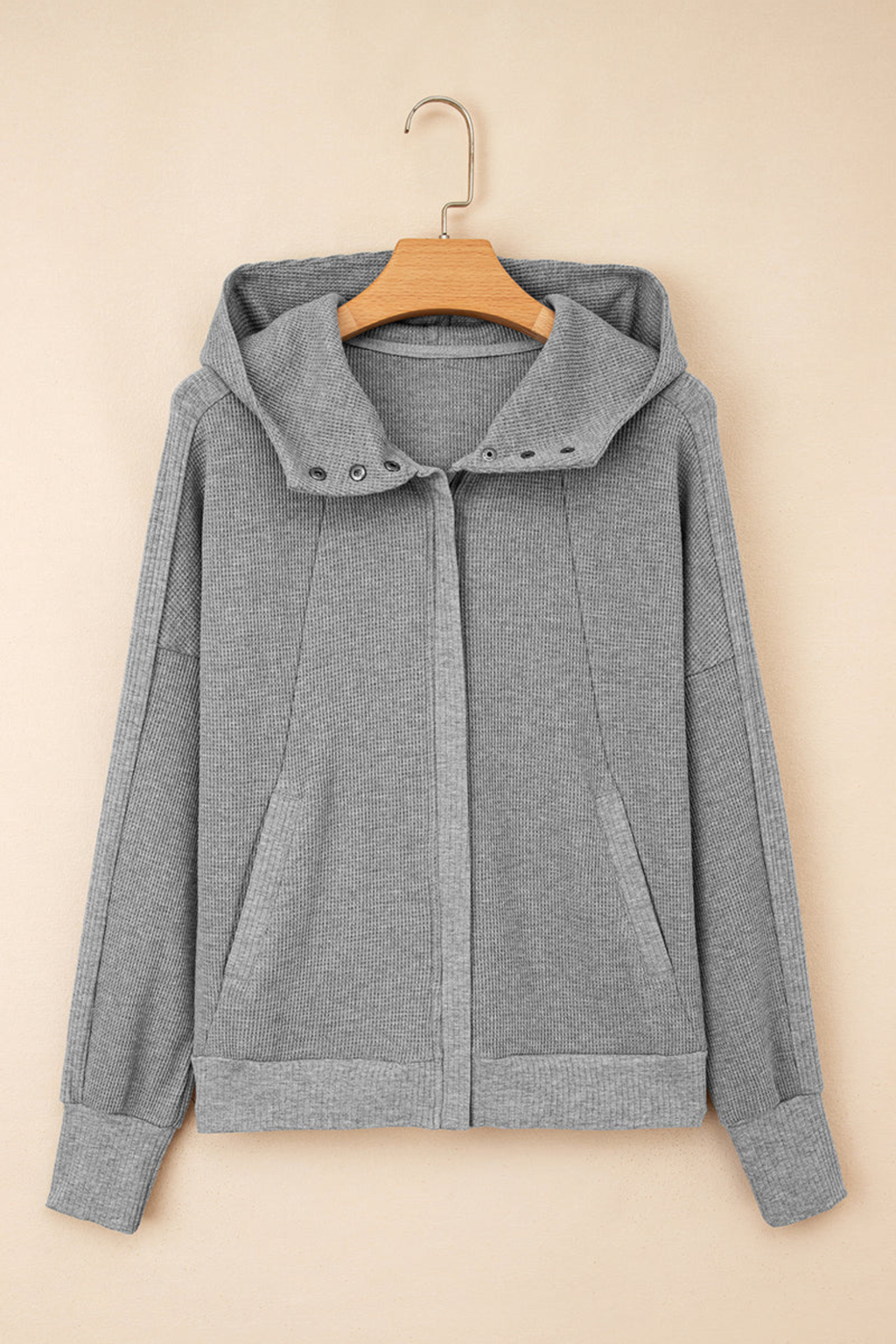 Women's Waffle Hooded Zip Jacket